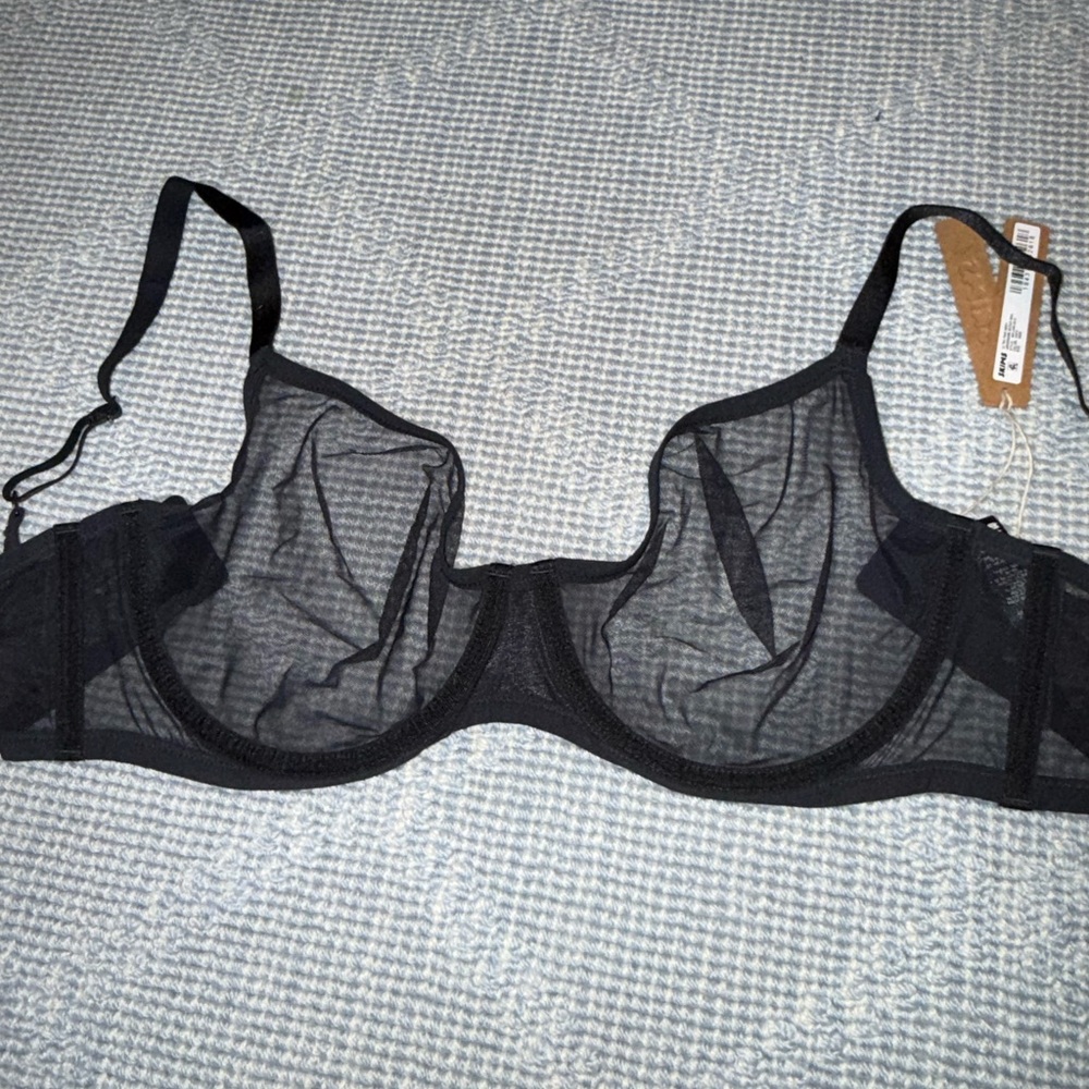 SKIMS Black Sheer Underwire Bra